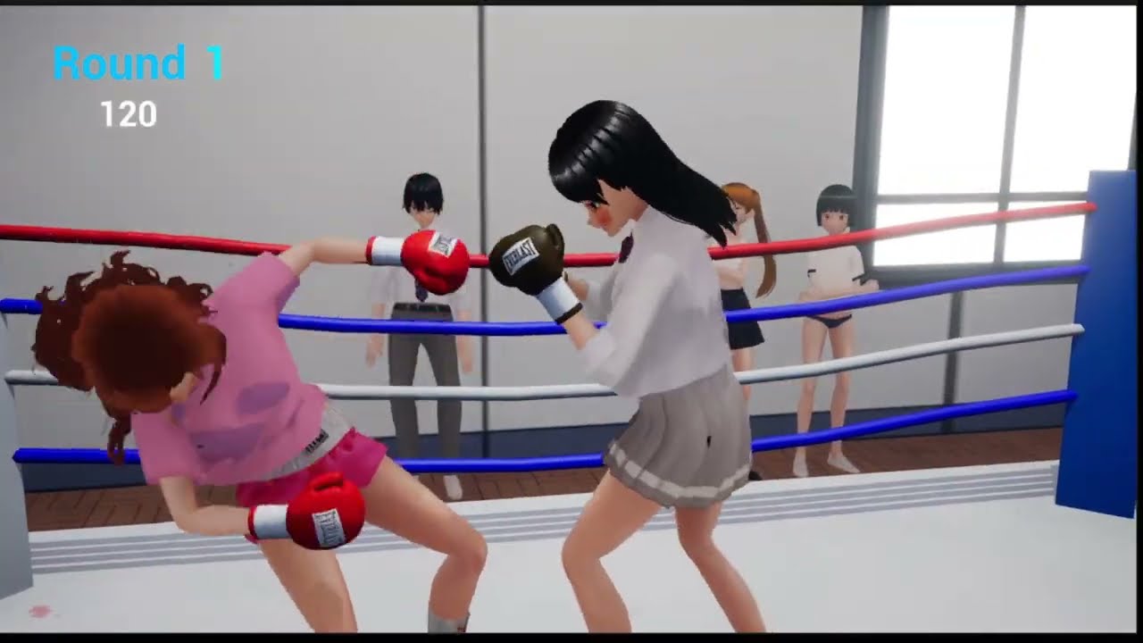 Anime school girls boxing KO compilation