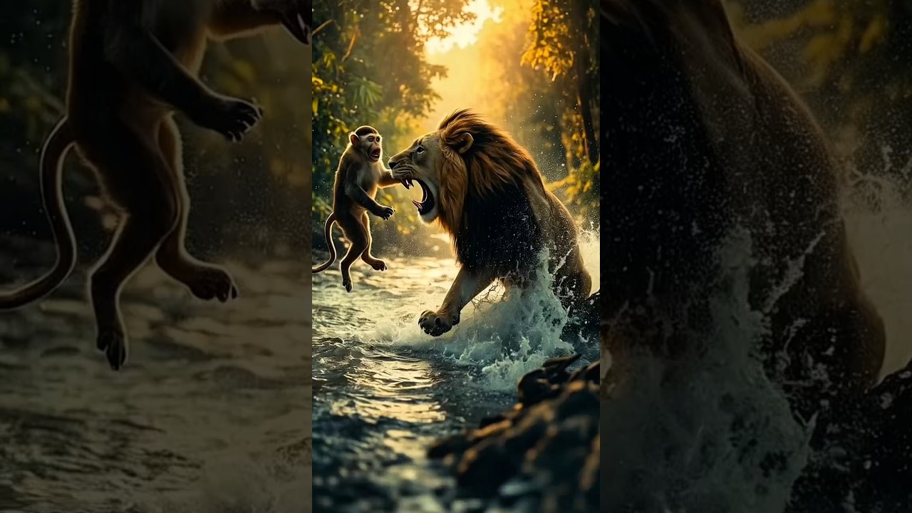 Epic Battle! Monkey vs Lion in the Wild
