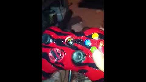 Xbox 360 controller red tiger LED mod with rapid fire