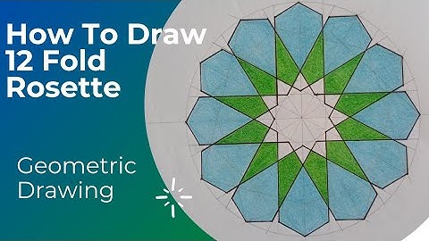 How to Draw 12 Fold Rosette | Geometric Drawing/Lukisan Geometri Islam | Polygon