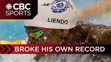 Josh Liendo beats own Canadian record in 100m butterfly | CBC Sports