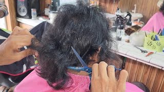 Relaxing Long 🔥Hair cutting for Men 2024 ASMR Barber Long HairCut professional Scissors Cut ✂️