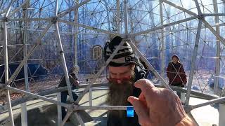 JSun acts out Wholeo Dome Frame alignment With N S Directions