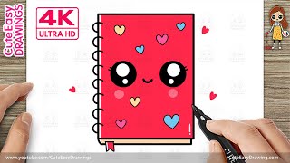 how to draw a cute love heart notebook easy creative guided drawing tutorial for kids and toddlers