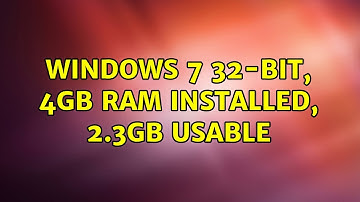 Windows 7 32-bit, 4GB RAM installed, 2.3GB usable (2 Solutions!!)