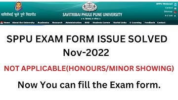 SPPU EXAM FORM  HONOURS COURSE  ISSUE SOLVED SPPU #examformfillup #examform2022 #sppuupdate #sppu