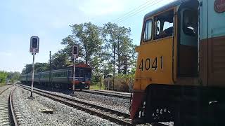 รถไฟไทย ขบวน644 GE 4041หลีกขบวน 3 ปี61