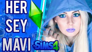 24 SAAT BOYUNCA HER ŞEY MAVİ!! (The Sims 4 Tek Renk Challenge)