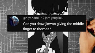 How to draw Sung Jin Woo/Shun Mizushino vs Thomas Moments || SOLO LEVELING