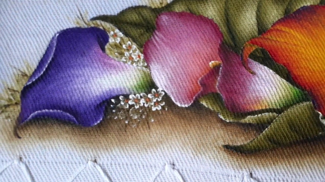 Copo de leite pintado em tecido