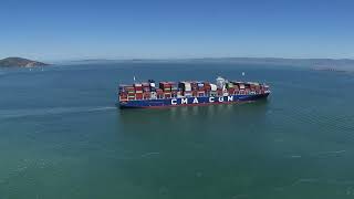 A Quick Fly-By Of A Container Ship