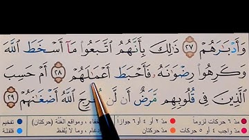 برنامج إعراب القرآن الكريم سورة محمد آية ( 28)