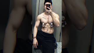 Big breasts with doll #muscle#muscular man #chest muscle #chest muscle training #be a man with chest