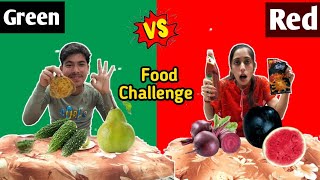 RED VS GREEN FOOD EATING CHALLENGE || हरा फूड vs लाल फूड || Food Challenge | Rv Food Eater