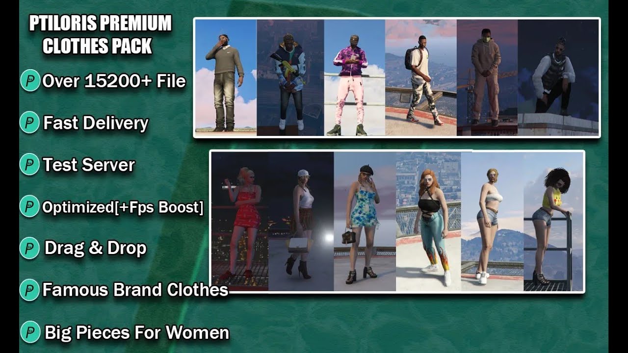FiveM Ready Premium Clothing Pack v3 14.5GB | Custom Pack for Girls and ...