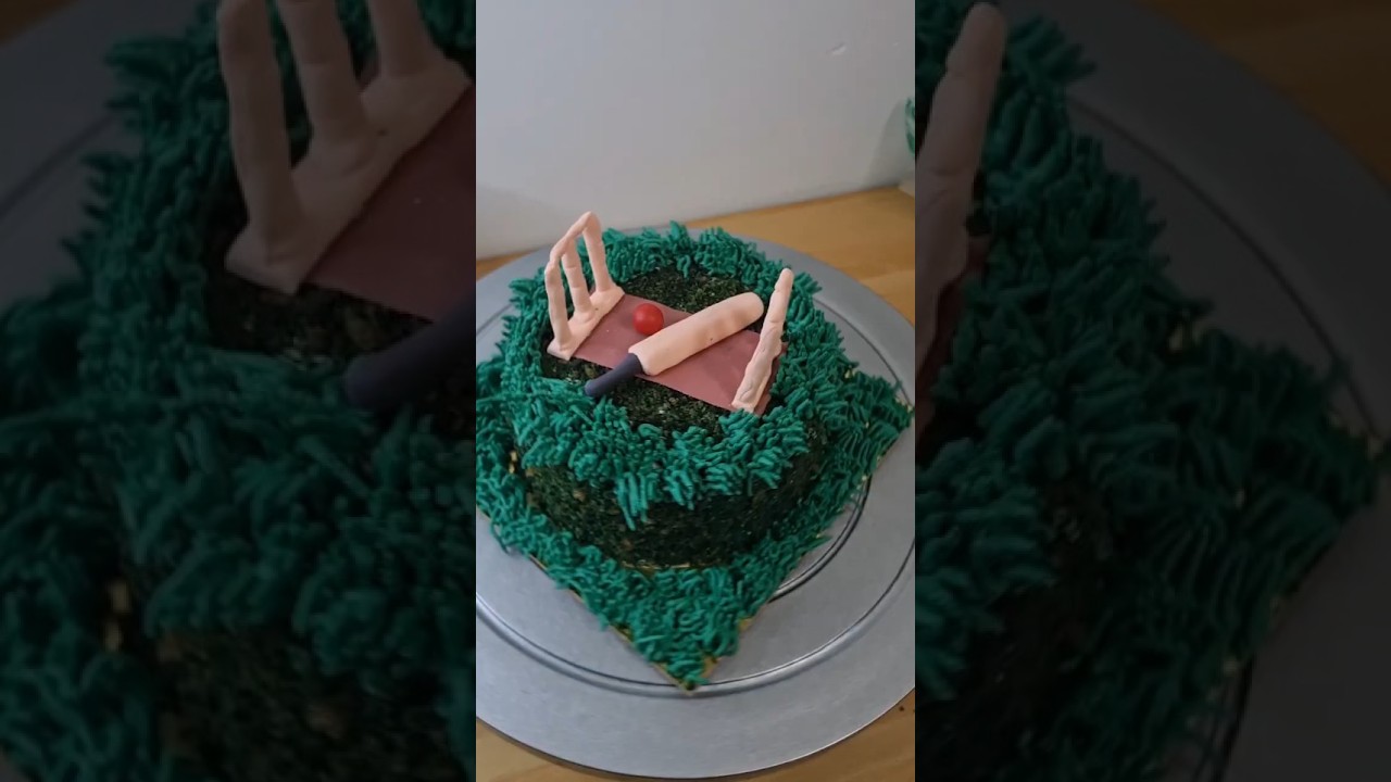 Cricket Theme Birthday Cake । Home baked । Special  🏏 #cakedesign #cakedecoration  #viral #cake