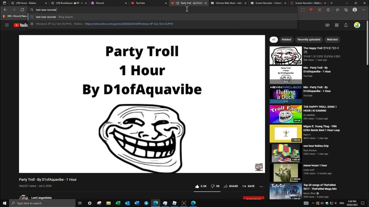 New screen recorder extension sound test (test video) YouTube