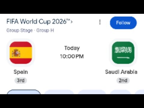Spain VS Saudi Arabia 👉World cup 2026 ✅