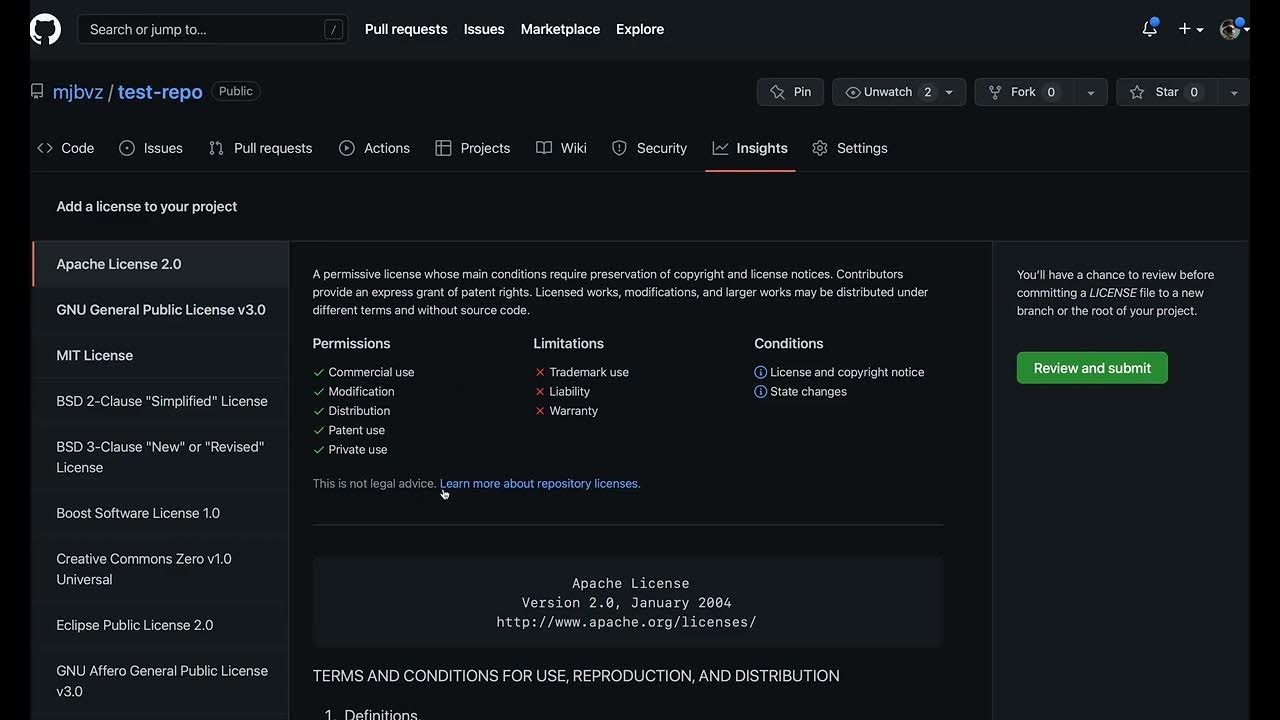 GitHub tips — Add a license to a repository - YouTube