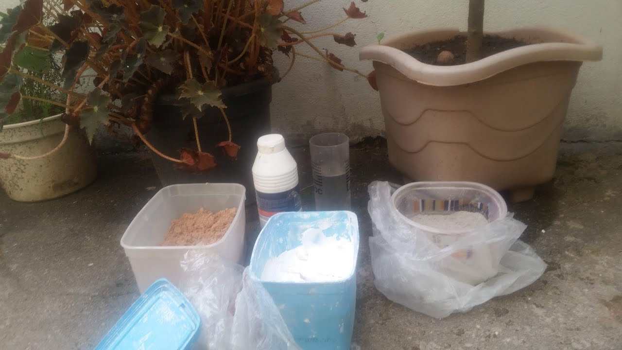 Massa de cimento para vasos artesanal