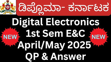 DE April May 2025 QP and Answer|Digital Electronics passing package 2025|DE PP