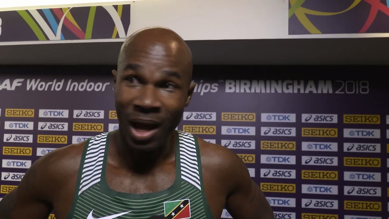 WIC 2018 Birmingham - Kim Collins SKN 60 Metres Men Heat 1