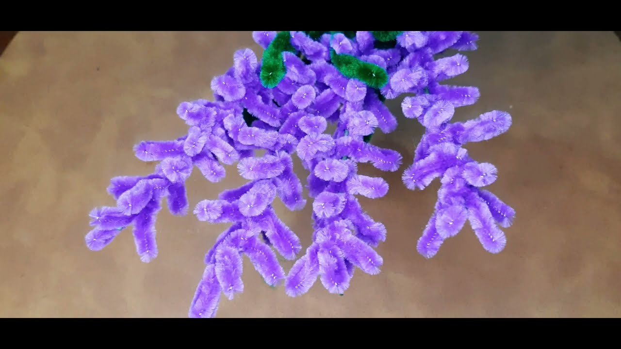 DIY amazing lavender flower. Tinsel pipe cleaners
