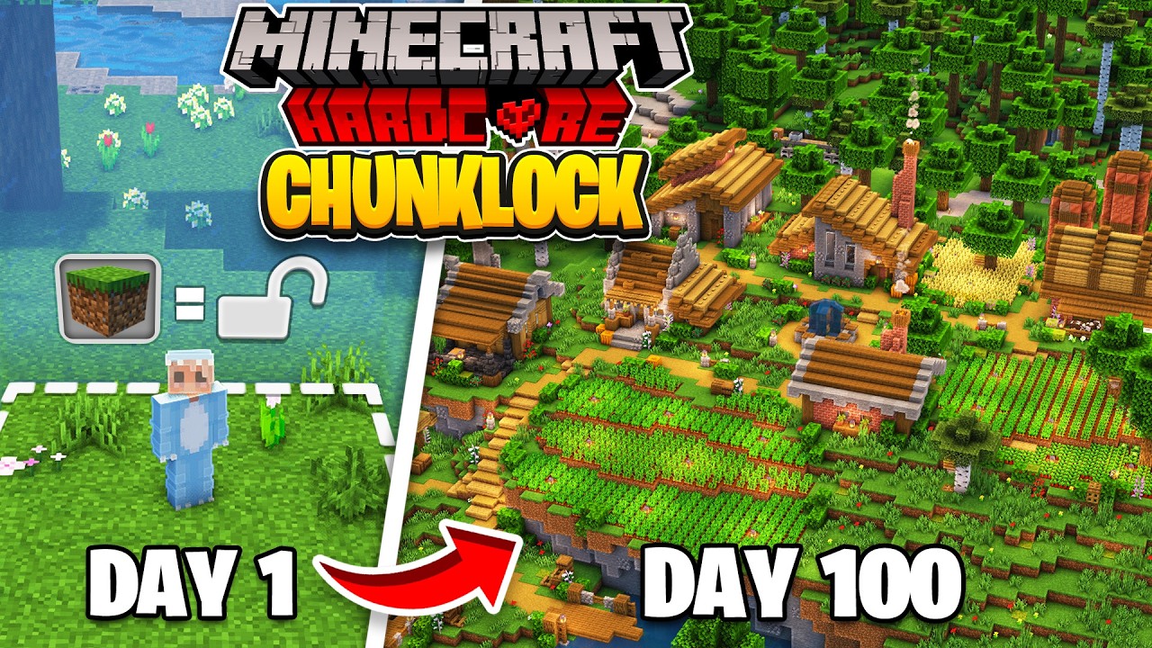 I Spent 100 Days in CHUNKLOCK in Minecraft Hardcore