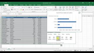Quick Analysis Tool in MS Excel 2016
