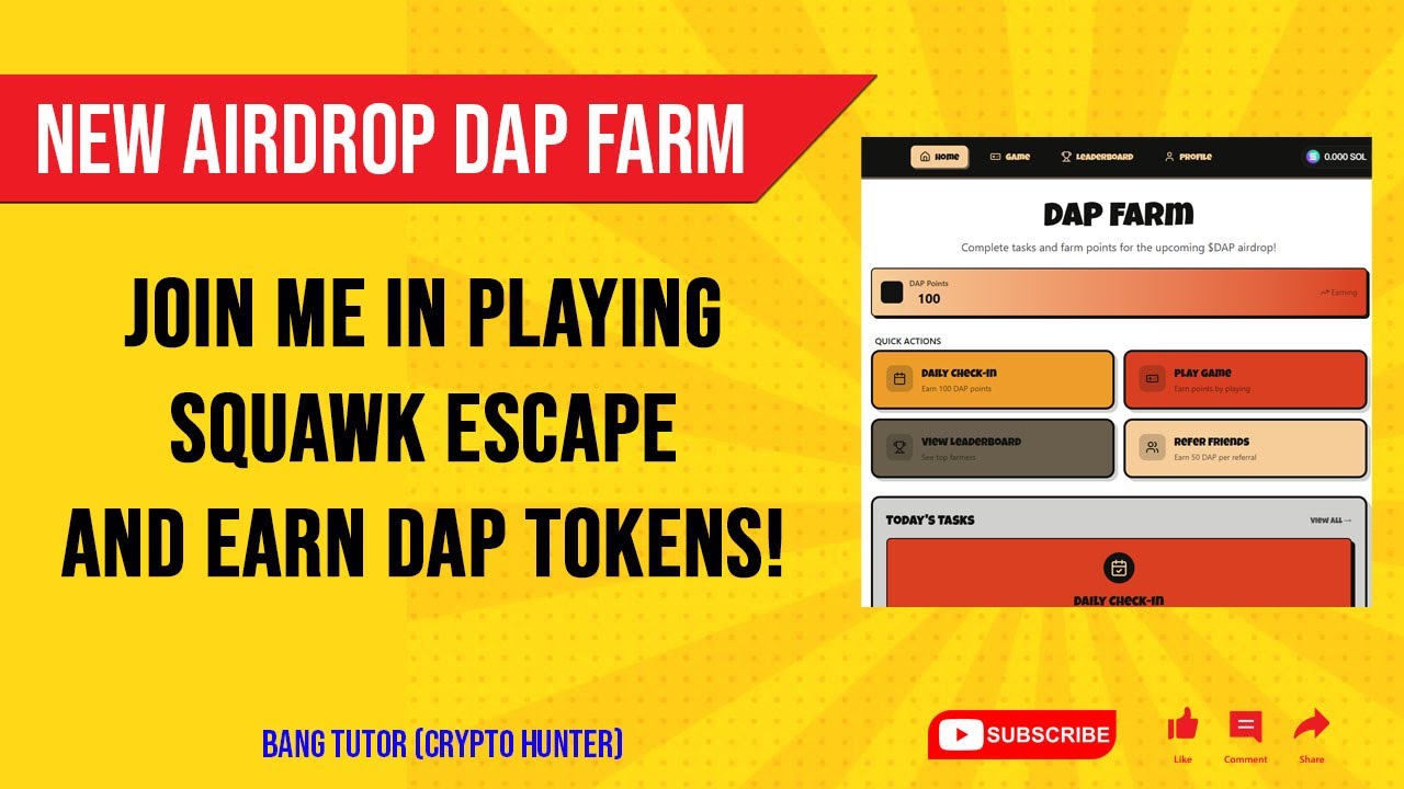 Join me in playing Squawk Escape and earn DAP tokens! - YouTube