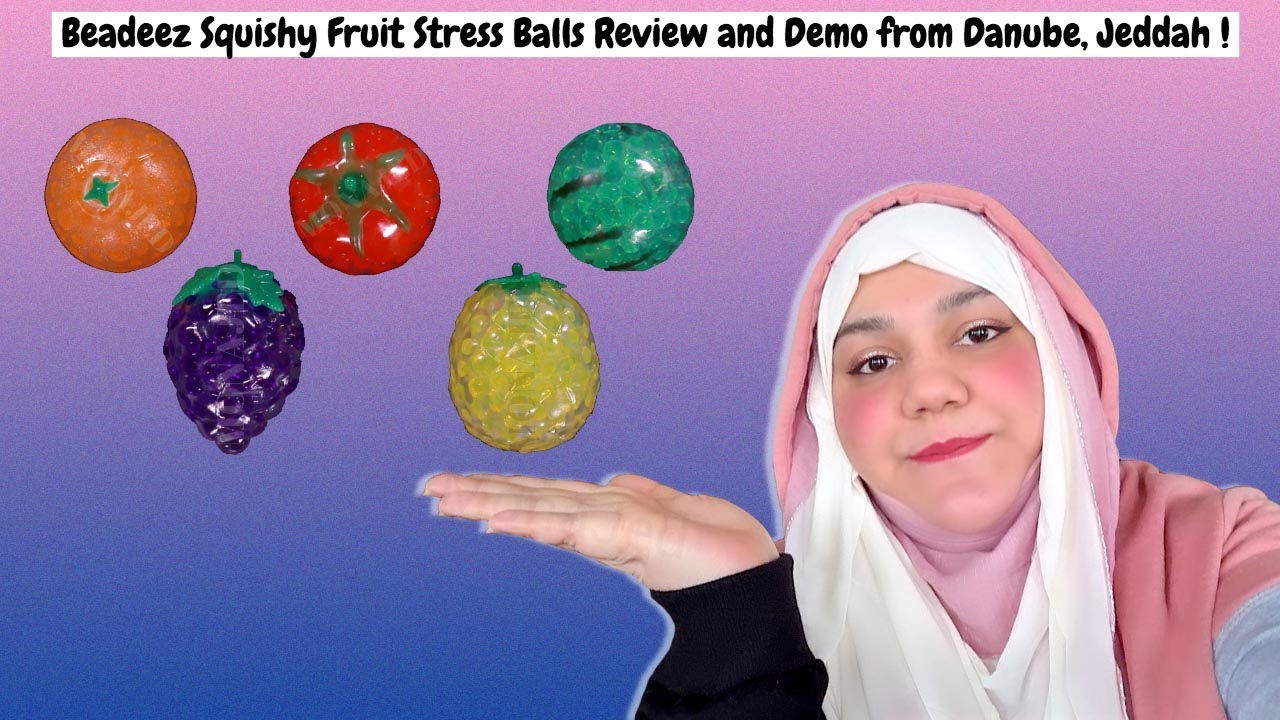 Beadeez Squeezable Fruit Stress Balls Promote Stress Relief, Calm Focus, Fun and Play!