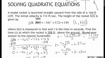 112 Solving Quadratics - Application (7.2)