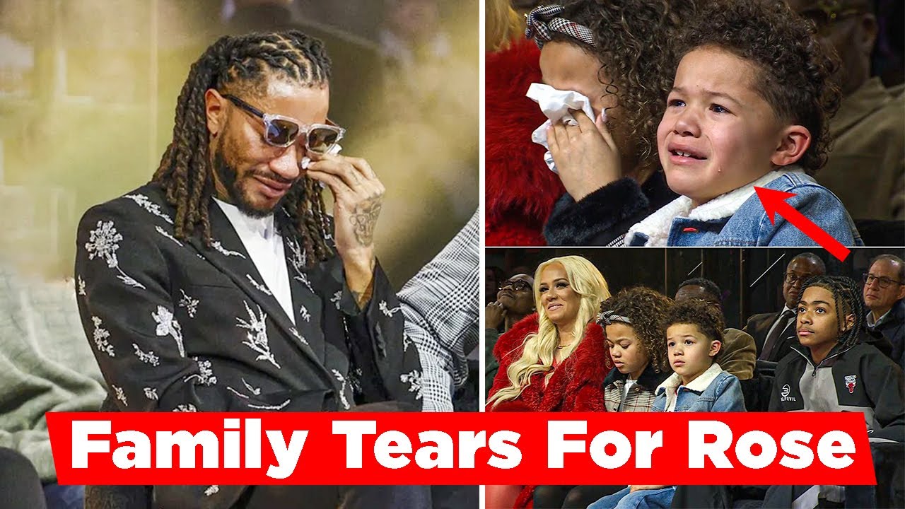 Derrick Rose Shares Emotional Moment With Wife And Kids At Bulls Jersey Retirement