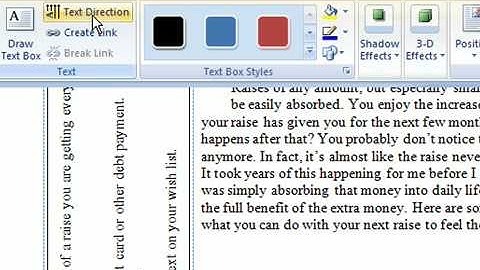 Change Text Box Text Direction in Word 2007