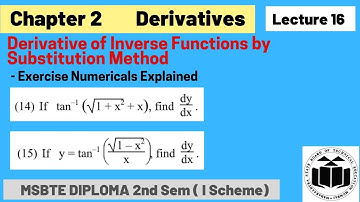 Derivatives Lec 16 || Applied Mathematics  ||2nd Semester || Diploma MSBTE ||