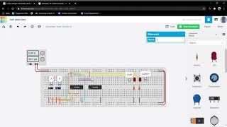 Circuit design Half adder lab3 - Tinkercad