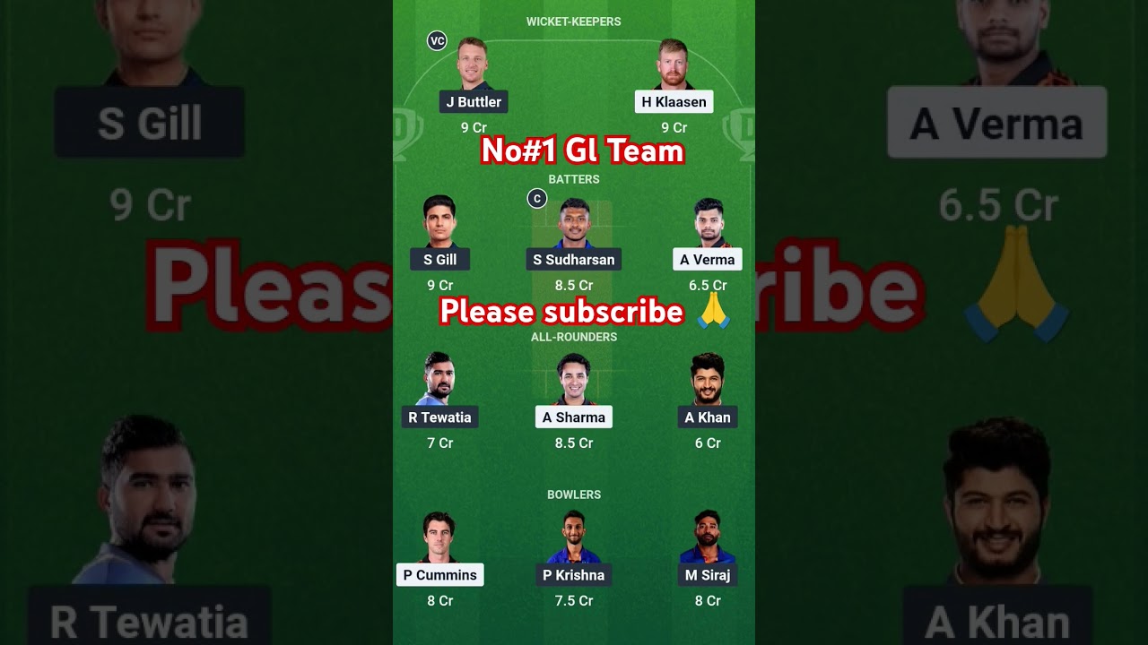 SRH vs GT Dream11 Prediction Hyderabad vs Gujarat Dream11 Team SRH vs GT Dream11 Prediction