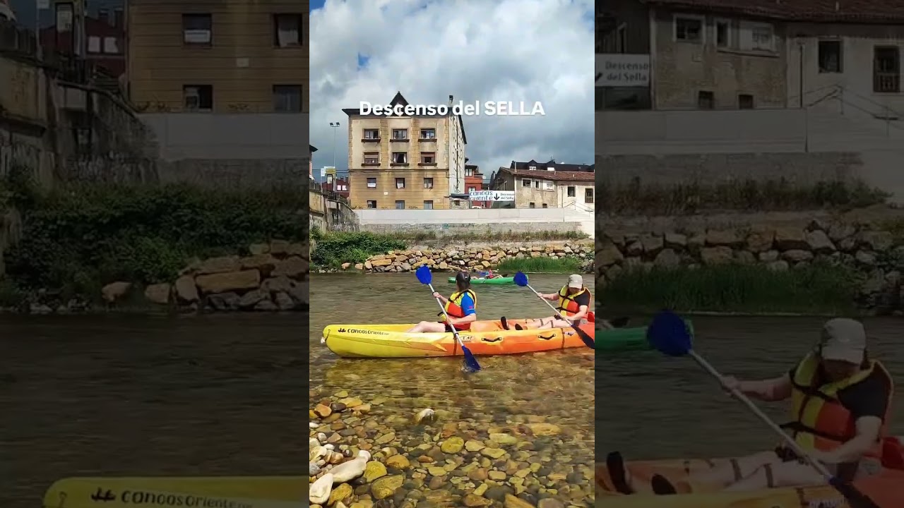 Descenso del Sella desde Arriondas Canoas Oriente. Canoas Premium y salida a pie de río #asturias