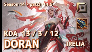 【KRサーバー/C1】HLE Doran イレリア(Irelia) VS グウェン(Gwen) TOP - Patch14.5 KR Ranked【LoL】