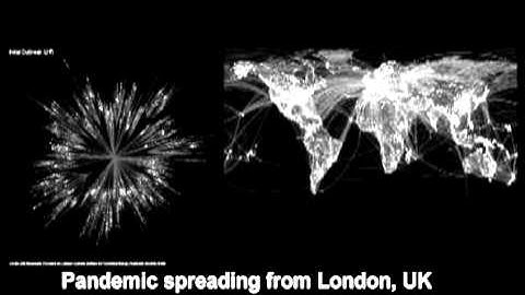 How a pandemic would spread from London around the world