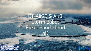 Storm Babet 4K Drone at Roker Sunderland