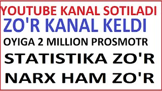 Youtube Kanal Sotiladi 2023 Pulatov Dilmurod Internetda Pul Ishlash Youtube Prosmotr Kopaytirish