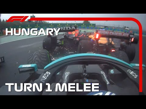 Championship Changing Melee at Turn 1 in Hungary | 2021 Hungarian Grand Prix