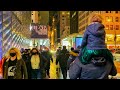 ⁴ᴷ New York City Christmas Walk ✨ Walking Crowded 5th Avenue New York City during Freezing Cold 🎄😰