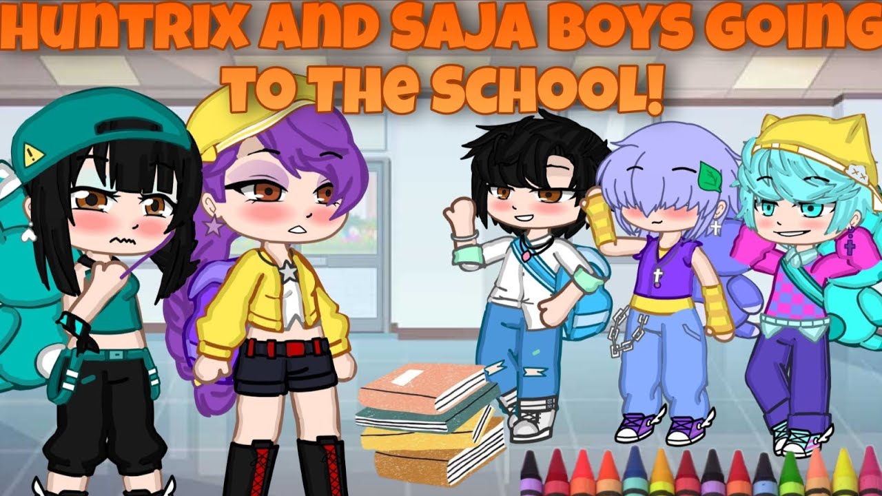 Huntrix and Saja Boys going to the school! | Kpop Demon Hunters | Gacha Club