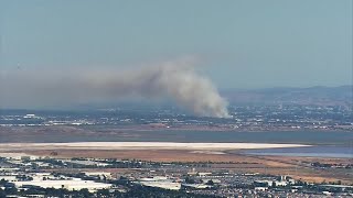 Raw Video: Brush Fire Burns in North San Jose