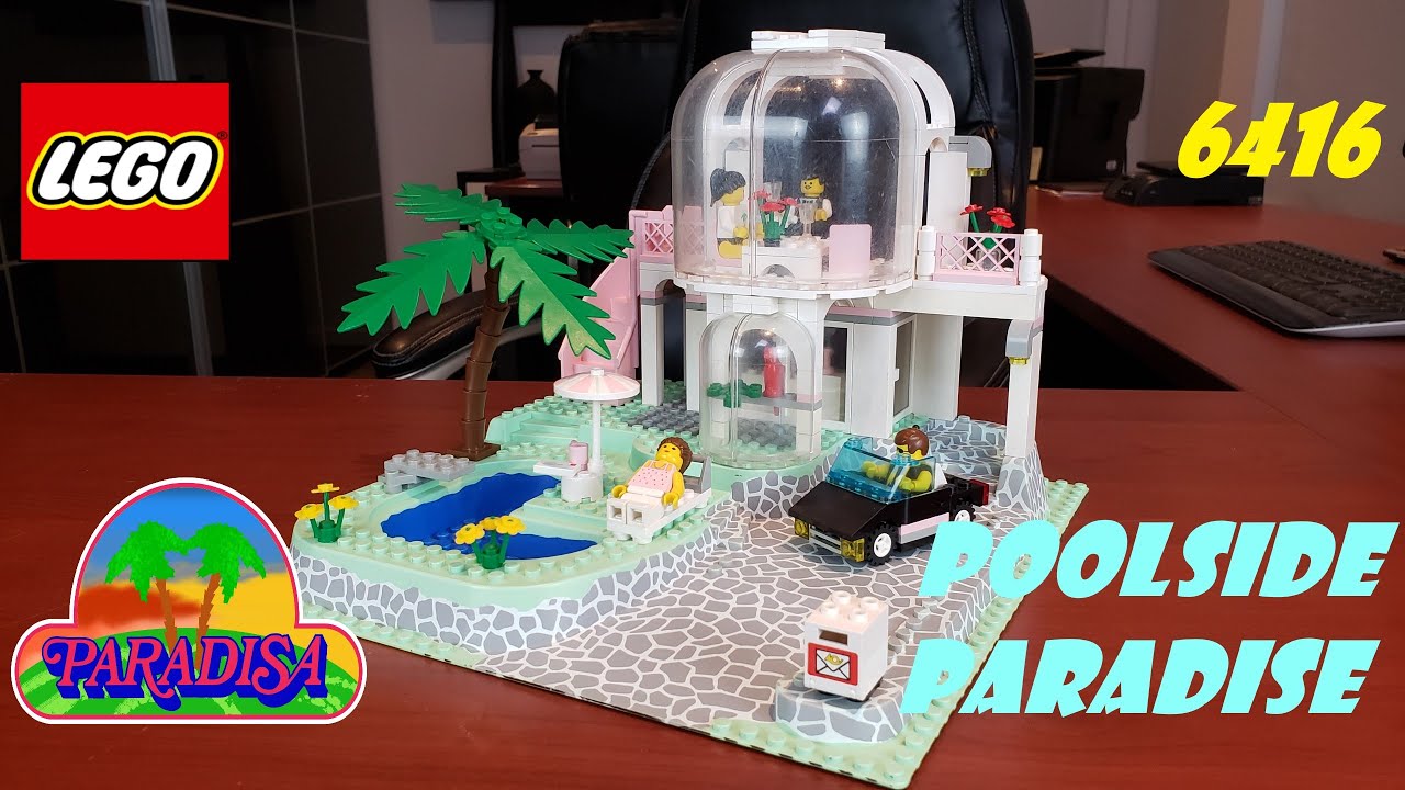 LEGO Paradisa Poolside Paradise 6416 Review..Baseplate has an Actual Pool!  & 90s Version of Modulars - YouTube