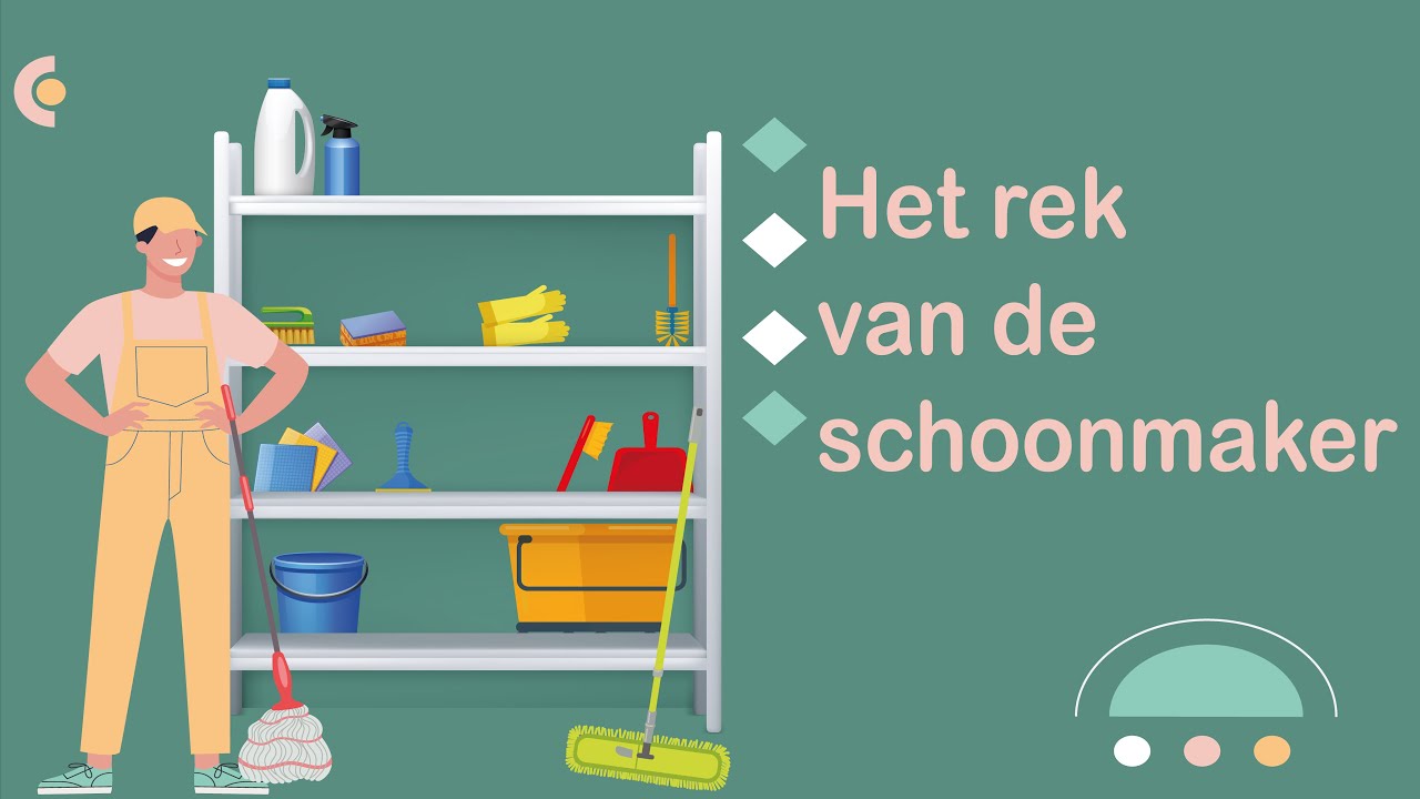 Het rek van de schoonmaker (schoonmaken, poetsen) (NT2, learndutch, Waystage, A2, 1.2) YouTube