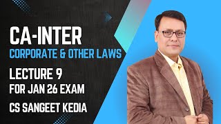 CA Inter || Other Laws || Lecture 9 || for Jan 26 Exam || CS Sangeet Kedia