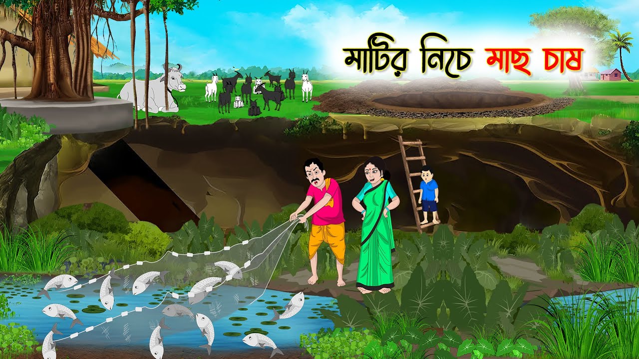 মাটির নিচে মাছ চাষ | Bengali Moral Stories Cartoon | Golpo | Thakumar Jhuli | Animation